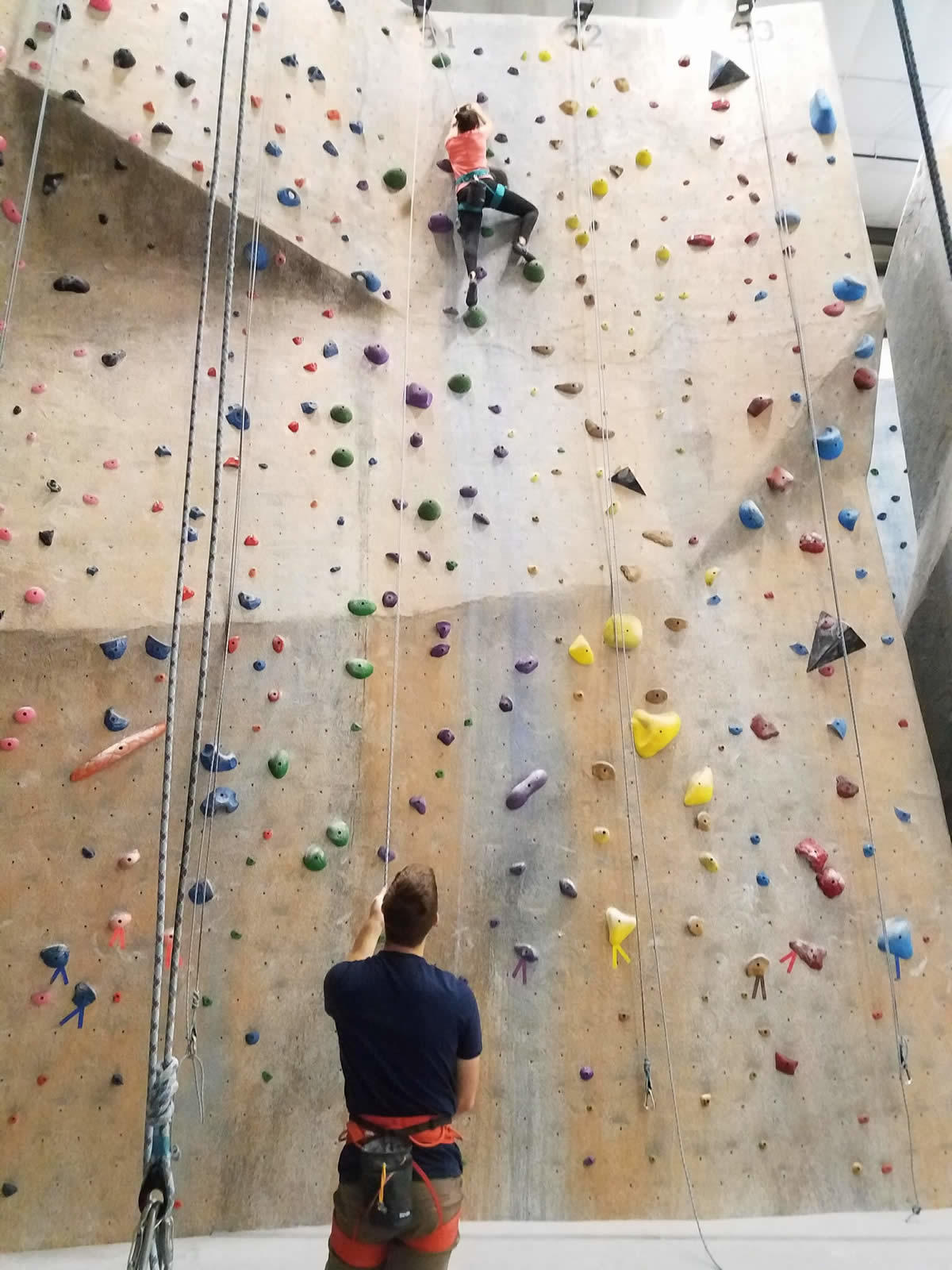 tall rock climbing wall 