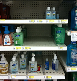 target hand sanitizer shelf