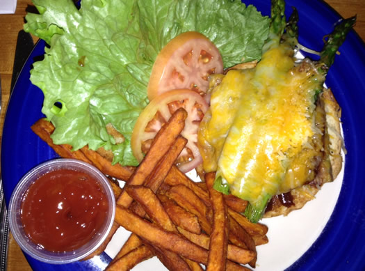 the hollow tempeh burger overhead