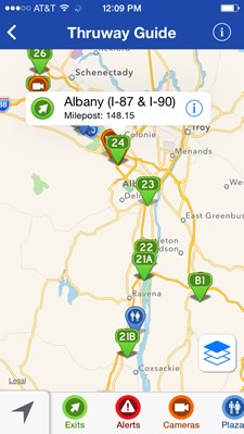 ny thruway guide app screenshot