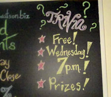 trivia blackboard sign