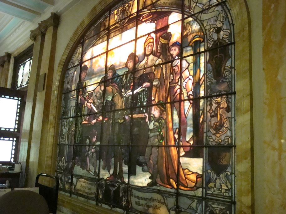 Tiffany window in Troy Public Library