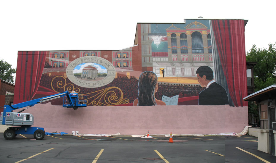 troy music hall mural clark panorama
