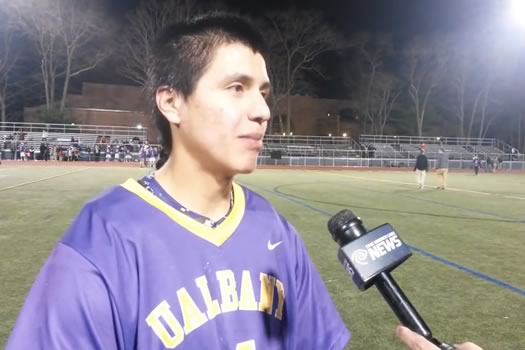 ualbany lacrosse lyle thompson sets points record