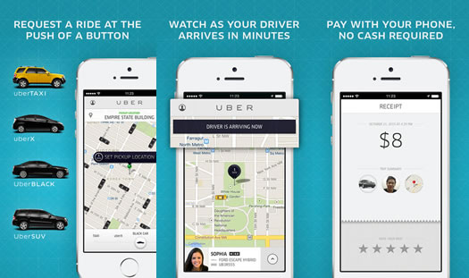 uber app screenshots