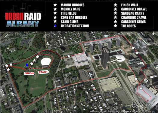 urban raid albany course map