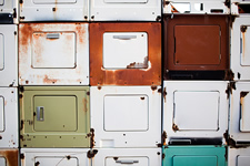 wall of old dryers