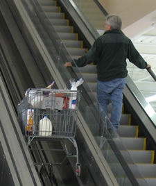 Walmart Supercenter two floors escalator, Stock Video