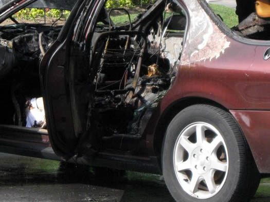 washington park car fire closeup