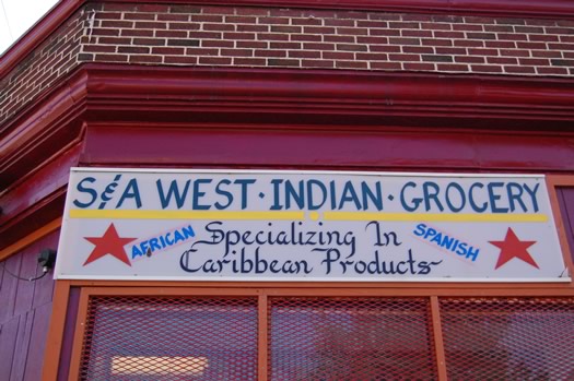 west indian grocery exterior sign