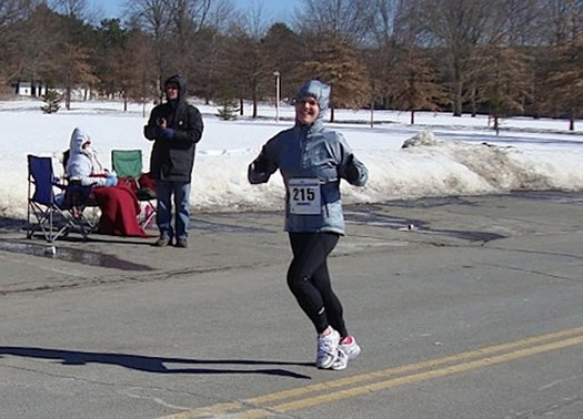 winter running jen is green