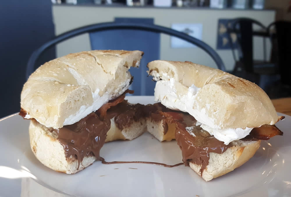 wired coffee nutella bacon bagel